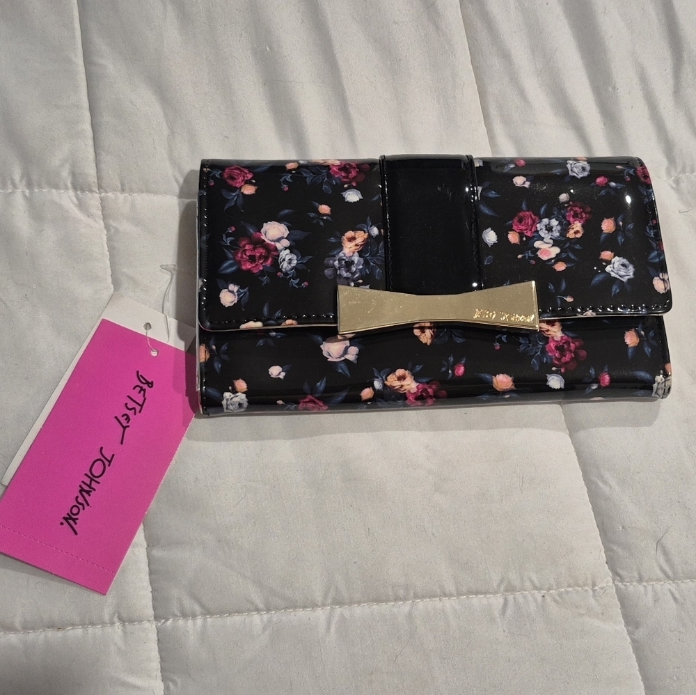 Betsey Johnson Gold Wallet with Pink Tag